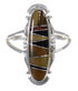 Genuine Sterling Silver Multicolor Inlay Ring Size 8-1/2 AX80368